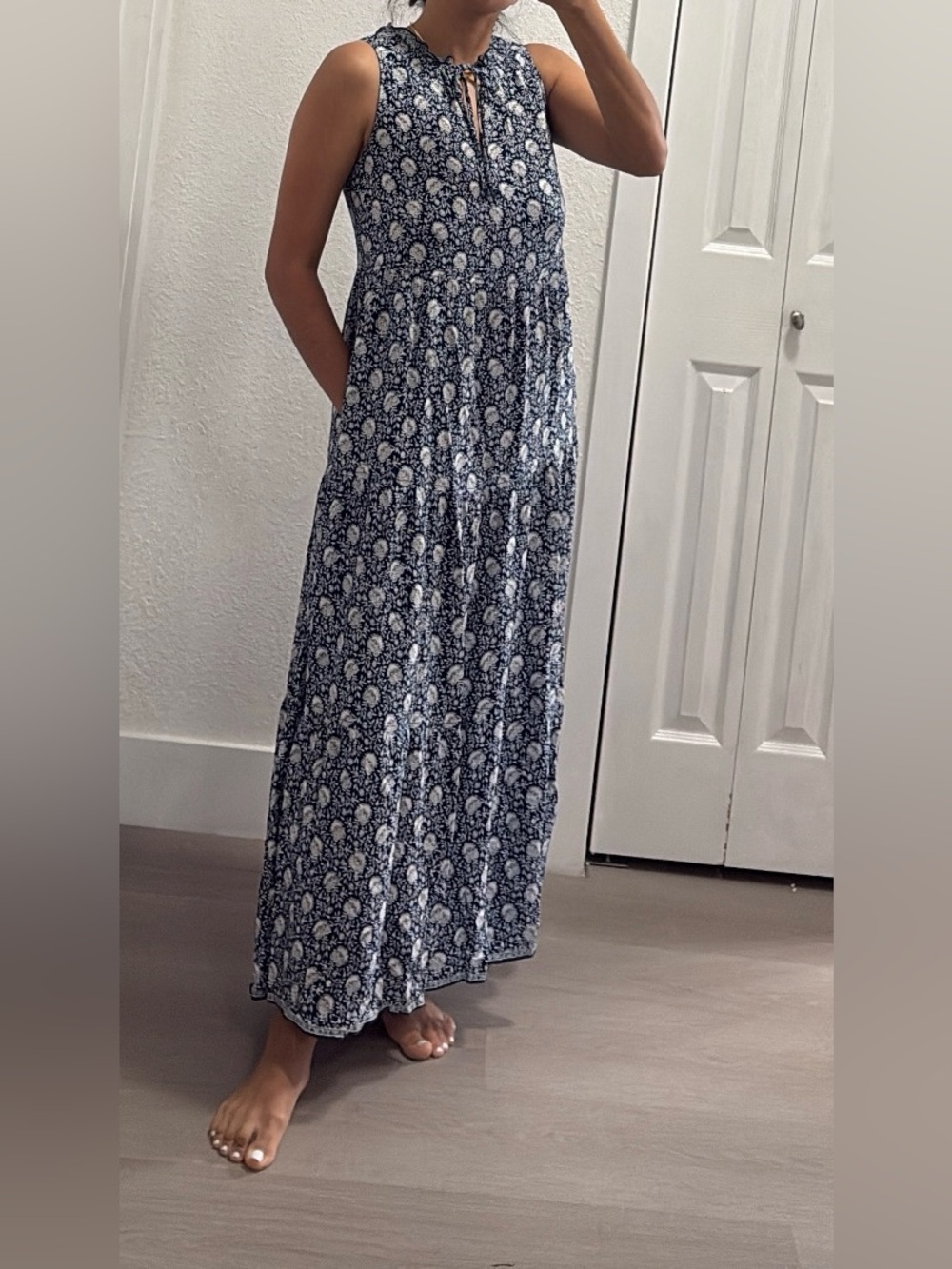 Navy Floral Print Maxi dress- Comfortable Everyday Style